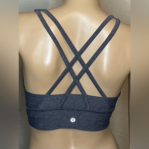 Lululemon Energy Long Line Sports Bra Size 6 Heathered Black - Picture 4 of 6